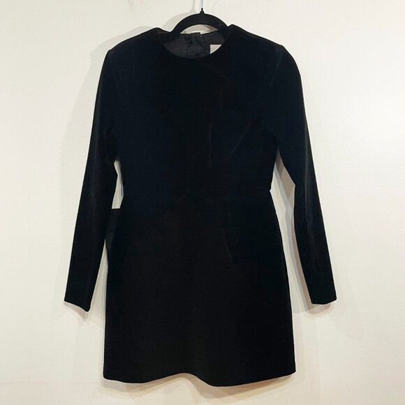New Tuckernuck Haley Velvet Tailored Mini Dress Black 2, XS - Picture 4 of 8